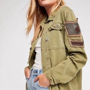 Free People Embellished Military Jacket